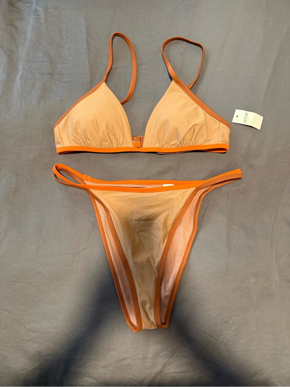 Aerie Two-Piece Orange-Trim Bikini Set